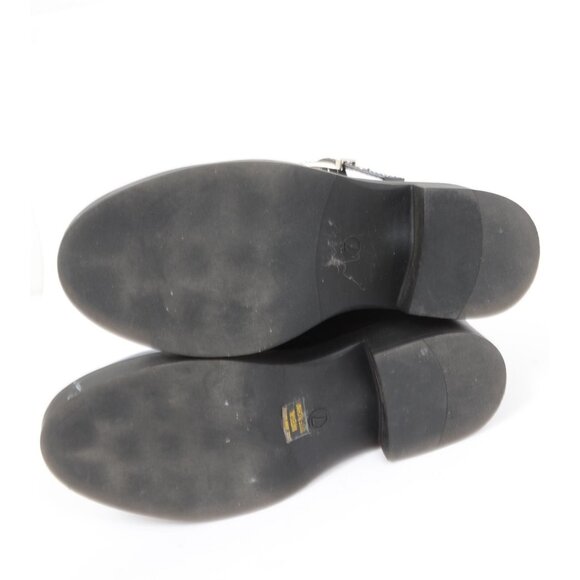 Soda Women's 7 Black Faux Patent Mary Jane Silver Buckle Platform Shoes Gothic - Picture 8 of 9